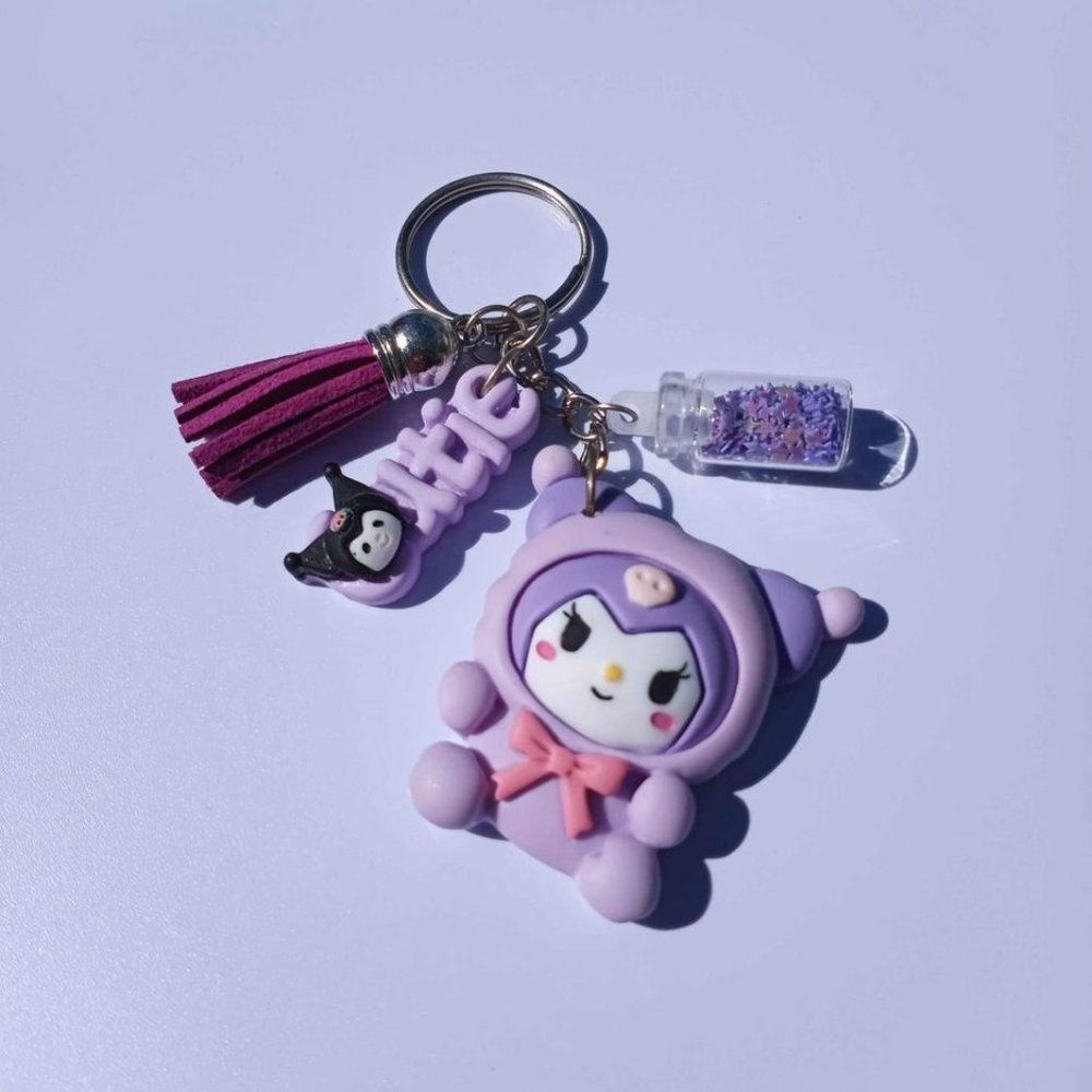 New Kuromi Resin Keychain with Accessories